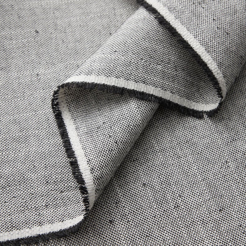 Decor Fabric Half Panama Subtle Texture – black/light beige, image number 3