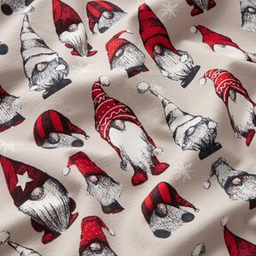 French Terry Christmas elves – light taupe, 