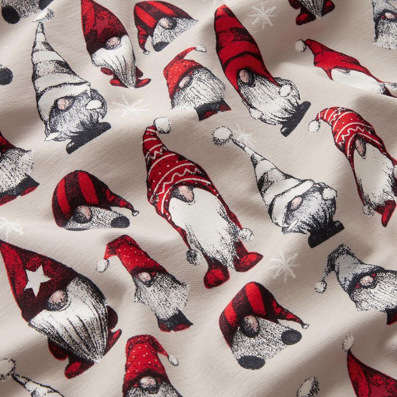 French Terry Christmas elves – light taupe, image number 2