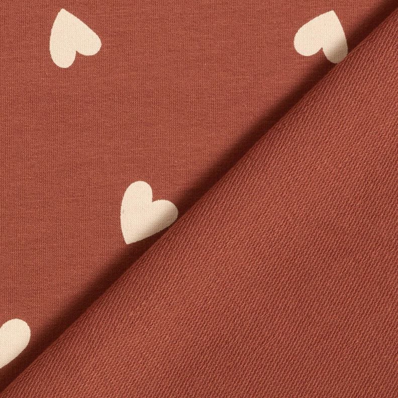 French Terry Scattered Hearts &ndash; dark red,  image number 4