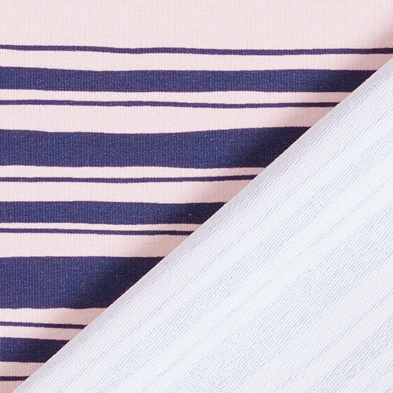 Irregular Stripes French Terry – indigo/rosé,  image number 4