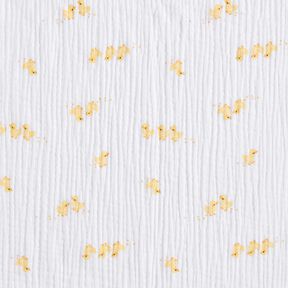 Double Gauze/Muslin cute ducklings – white/gold, 
