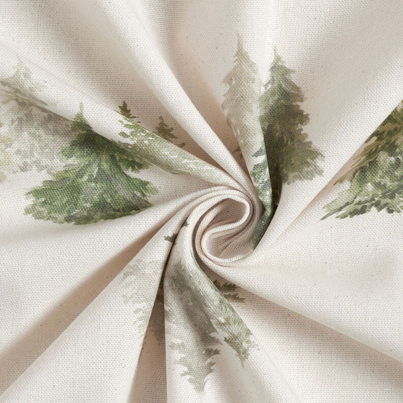 Decor Fabric Half Panama elegant fir trees – natural/pine,  image number 3