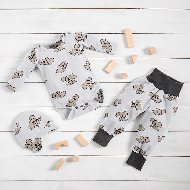 GOTS Cotton Jersey Koala | Poppy Fabrics – white/almond,  image number 7