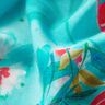 Beachwear Panel Pareo Peacocks and Flowers – aqua blue/intense pink,  thumbnail number 3