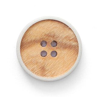 4-Hole Wooden Button  – beige/grey, 