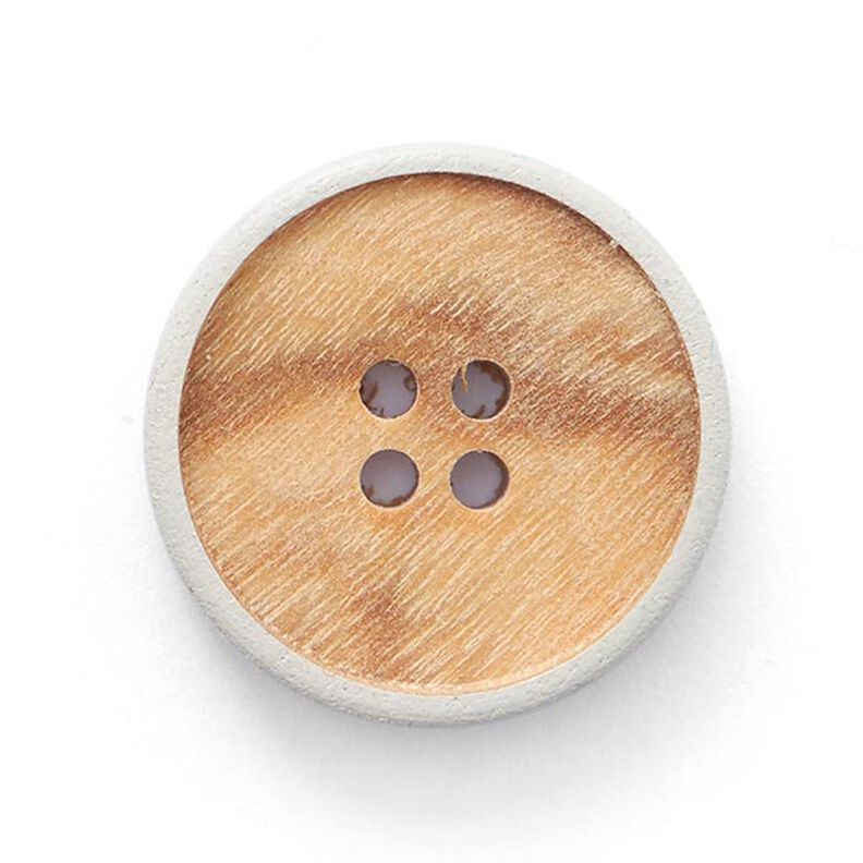 4-Hole Wooden Button  – beige/grey,  image number 1