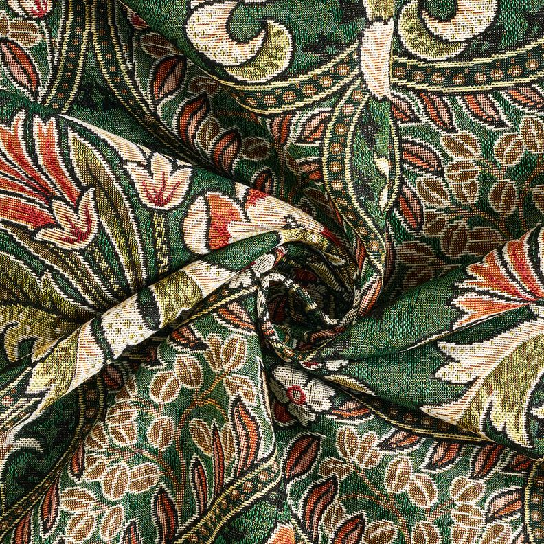 Decor Fabric Tapestry Fabric Floral Ornaments – green/light orange, image number 3