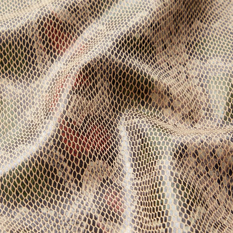 Faux leather snake look – beige/dark olive,  image number 2
