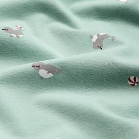 Cotton Flannel Seal Acrobatics &ndash; light blue, 