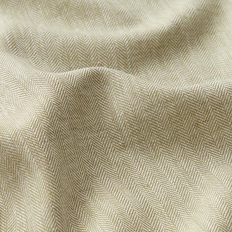 Herringbone Linen Cotton Blend – khaki,  image number 2