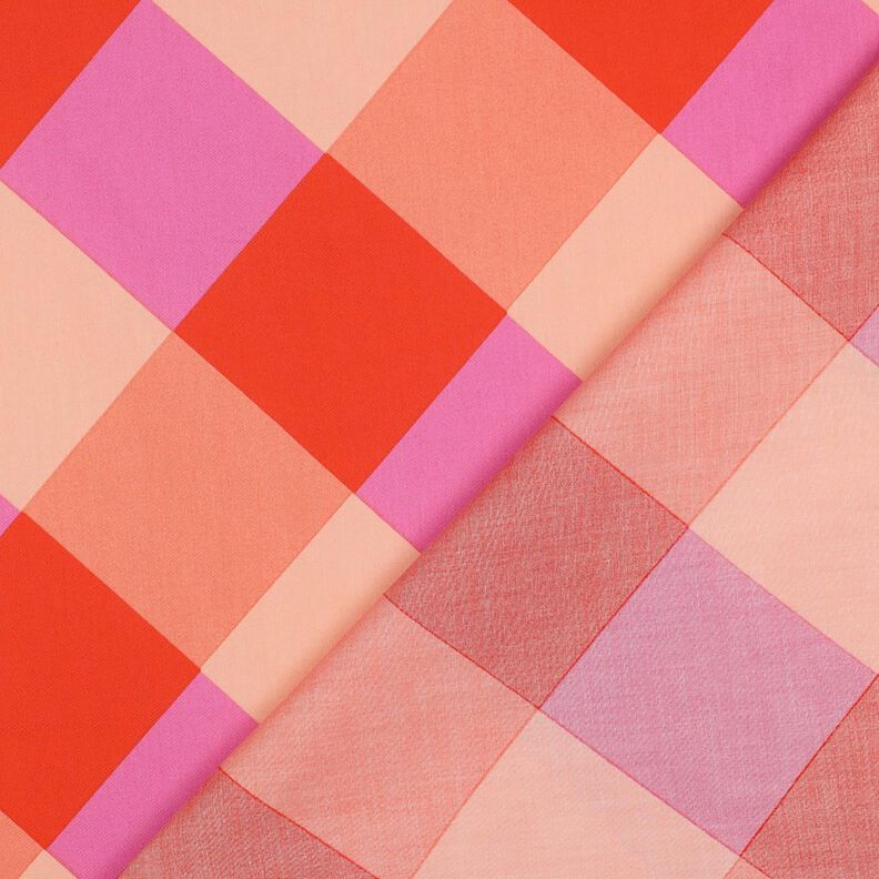Cotton Satin Large Gingham | Nerida Hansen – coral/light pink,  image number 4