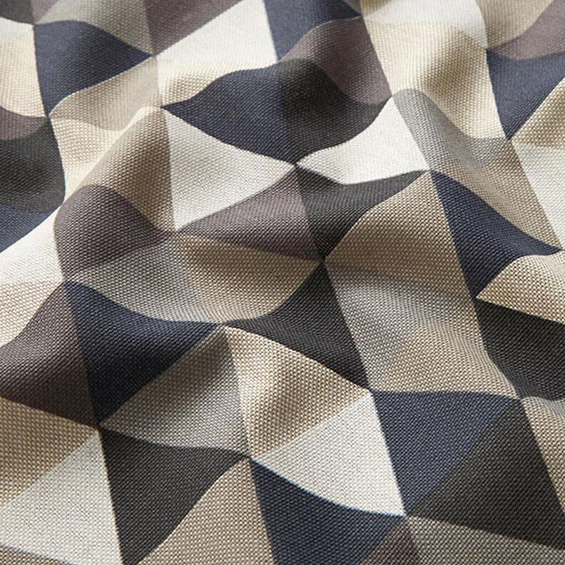 Decor Fabric Half Panama Triangles – beige/grey,  image number 2