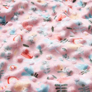Cosy Fleece Embossed Dots and Flowers – pink, 