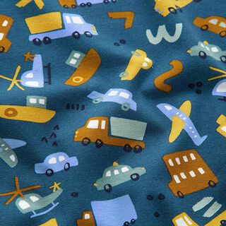 GOTS Cotton Jersey Vehicles – denim blue, 