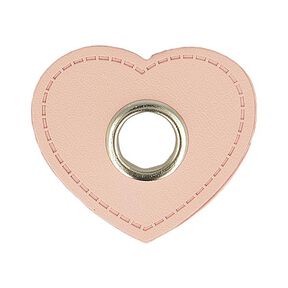 Imitation Leather Eyelet Patch Hearts [ 4 pieces ] – rosé, 