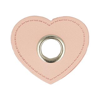 Imitation Leather Eyelet Patch Hearts  [ 4 pieces ] – rosé, 