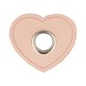 Imitation Leather Eyelet Patch Hearts  [ 4 pieces ] – rosé,  thumbnail number 1