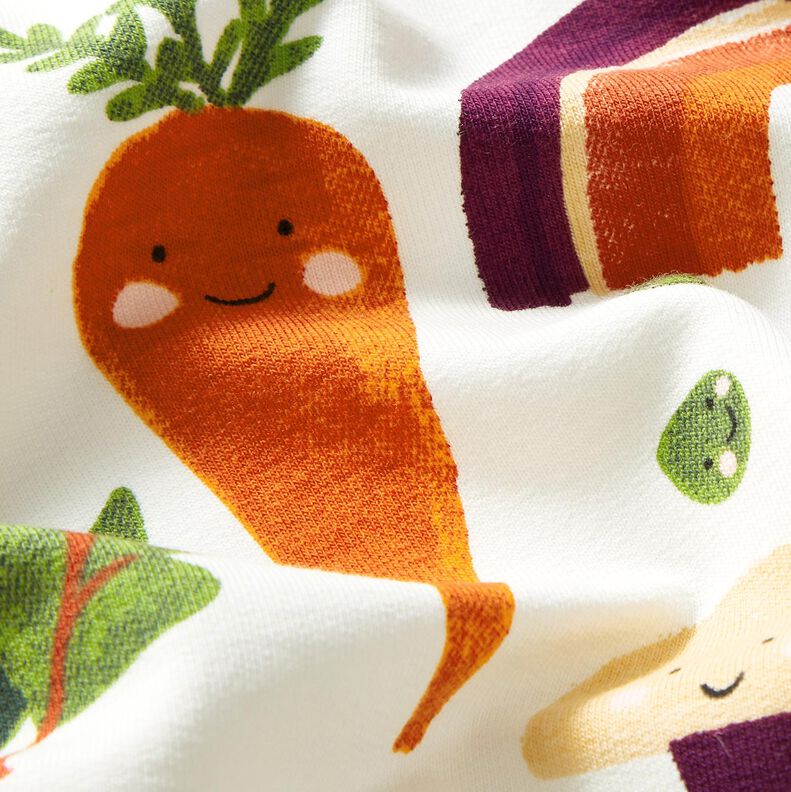 French Terry happy vegetables – ivory,  image number 2