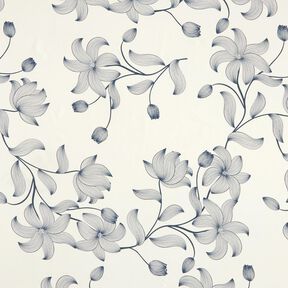 viscose fabric tulips – offwhite/midnight blue, 