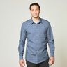 Shirt fabric fine checks – white/denim blue,  thumbnail number 6