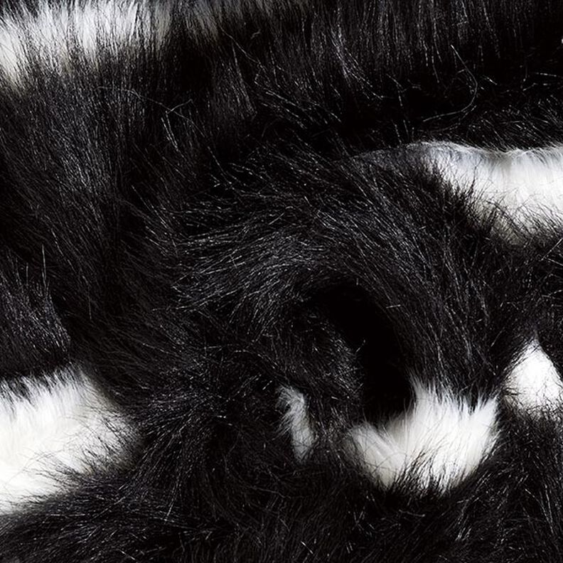 Faux Fur Horizontal stripes – black/offwhite,  image number 3