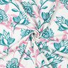 Viscose Linen Blend Flowers| Poppy Fabrics – ivory/turquoise,  thumbnail number 3