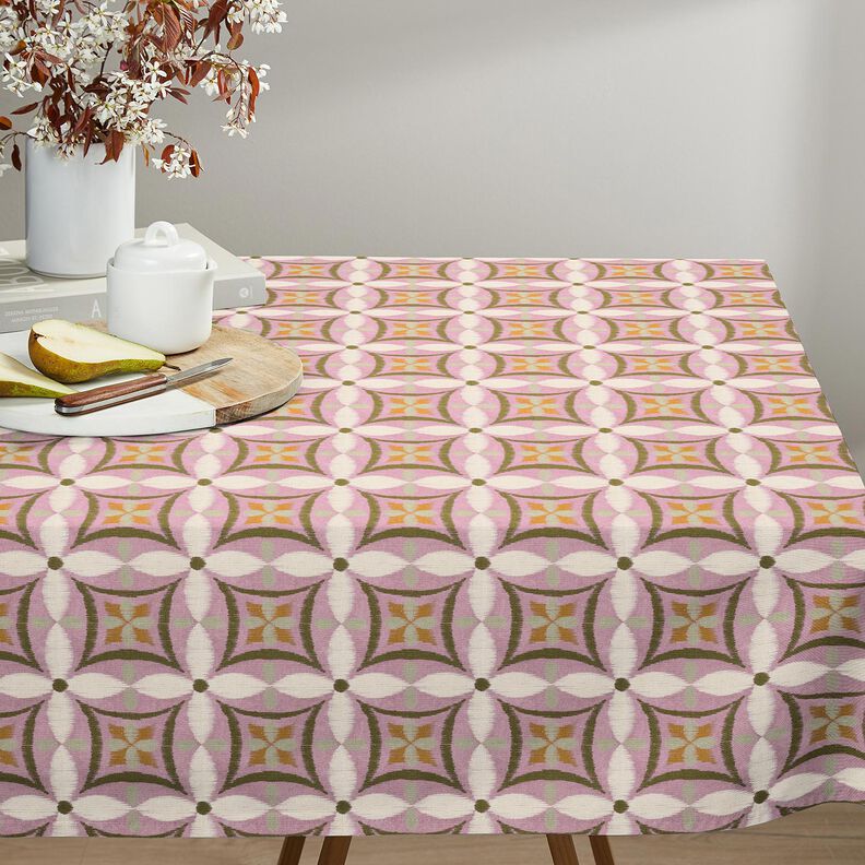 Decor Fabric Canvas Embroidery look large – pastel violet/light beige, image number 7