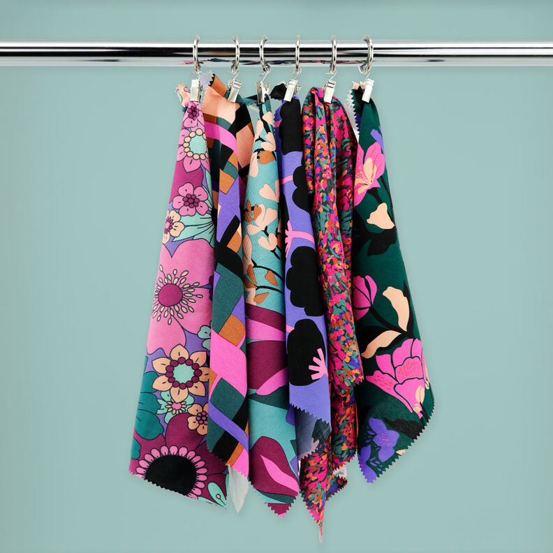 LENZING™ ECOVERO™ viscose fabric  Amira Floral | Nerida Hansen – dark green/lilac,  image number 5