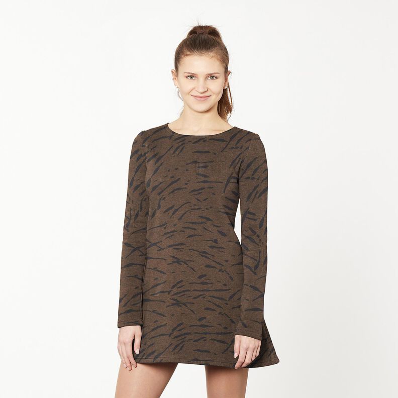 Ponte Roma Jersey roughened abstract stripes – black brown, image number 6