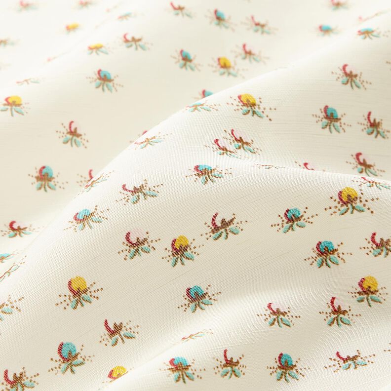 Fabric flowers shiny cotton fabric – offwhite,  image number 2