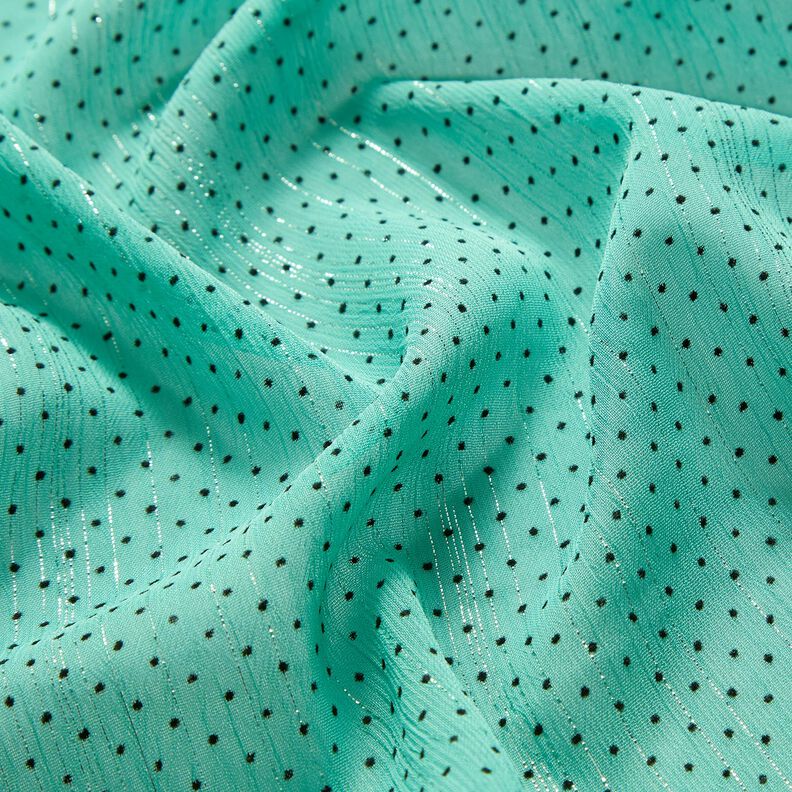 Glitter stripes and dots chiffon – turquoise,  image number 2