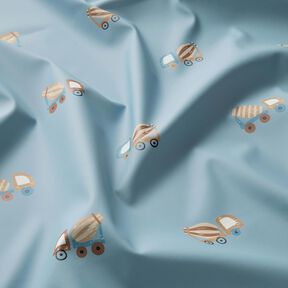 Raincoat Fabric concrete mixer Digital Print – light wash denim blue, 