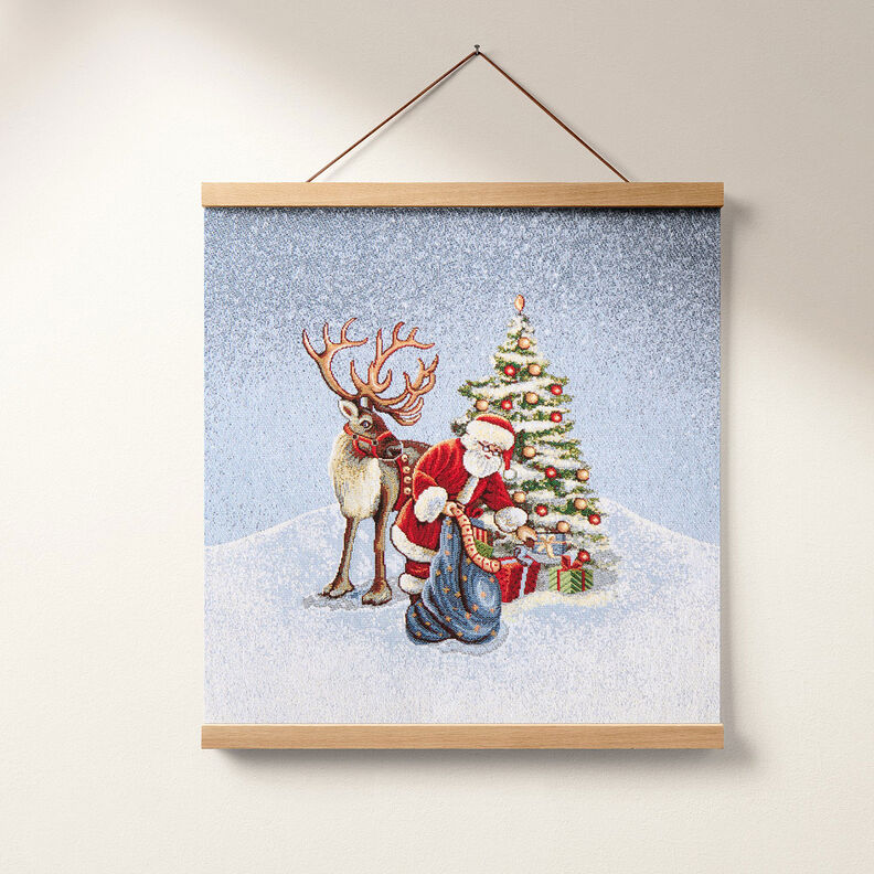 Decor Tapestry Fabric Santa Claus with Reindeer – blue,  image number 6