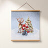 Decor Tapestry Fabric Santa Claus with Reindeer – blue,  thumbnail number 6