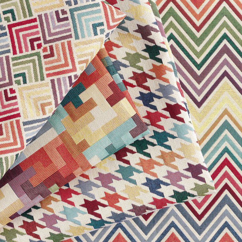 Decor Fabric Tapestry Fabric tetris – carmine/green, image number 5