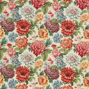 Decor Fabric Tapestry Fabric large flowers – light beige/red, 