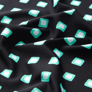 Swimsuit fabric retro diamonds – black/peppermint, 