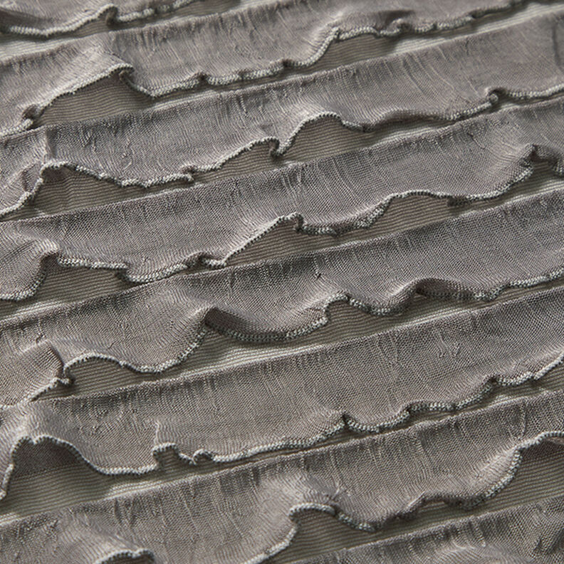 Horizontal Stripes Batik Ruffled Jersey – dark taupe,  image number 2
