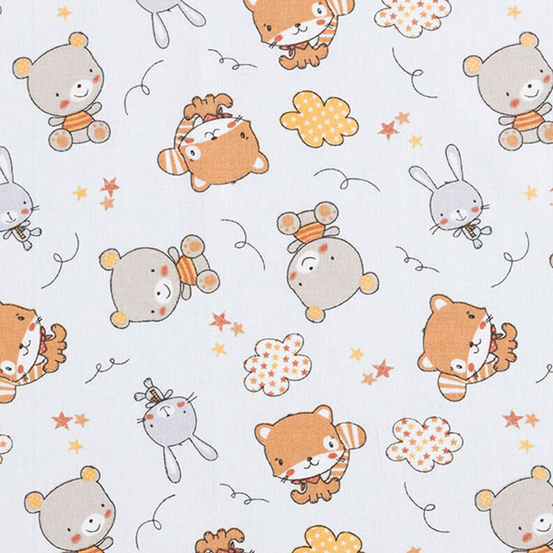 Cretonne Bunnies and Bears – misty grey,  image number 1