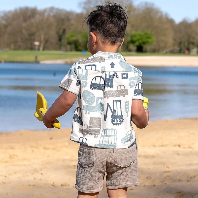 French Terry Scribble vehicles &ndash; white/blue,  image number 6