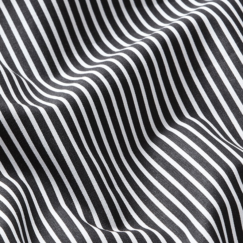 Cotton Poplin Stripes – black/white,  image number 2