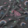Cotton Jersey Neon Unicorns and Rainbows – anthracite,  thumbnail number 2