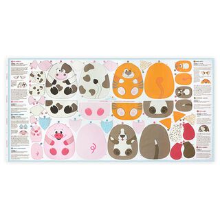 HAPPY FARM farm animals as a Cut & Sew panel on cotton [ 80 x 155 cm ] | Kullaloo, 