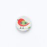 2-Hole Button with Bird Motif [ Ø 15 mm ] – offwhite/red,  thumbnail number 1