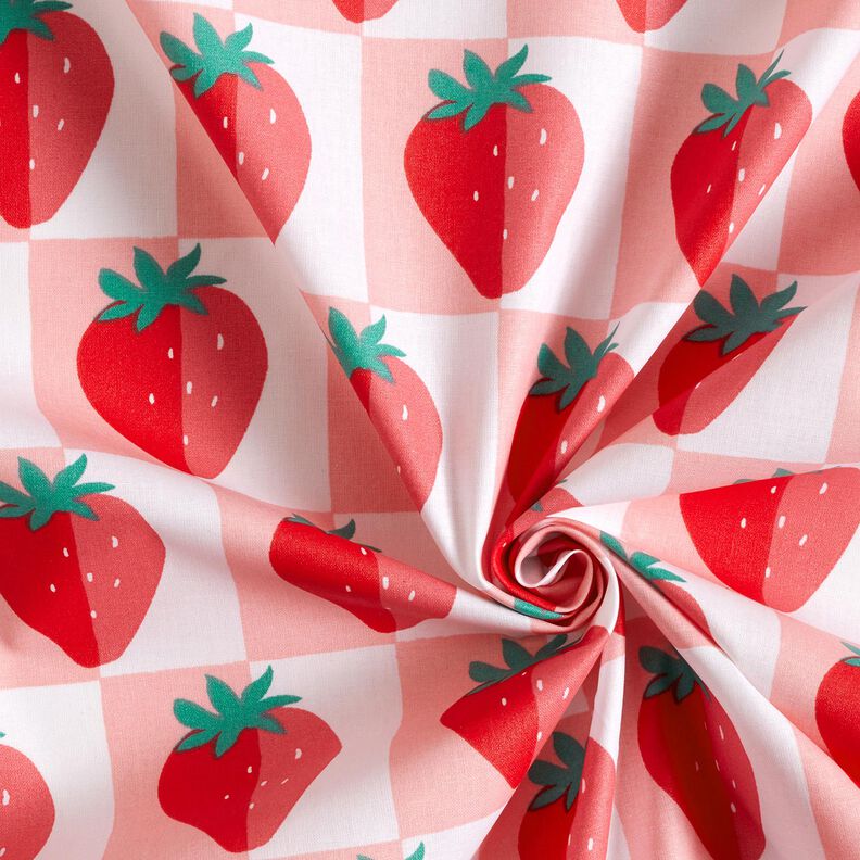 Coated Cotton strawberry checks – rosé/red,  image number 4