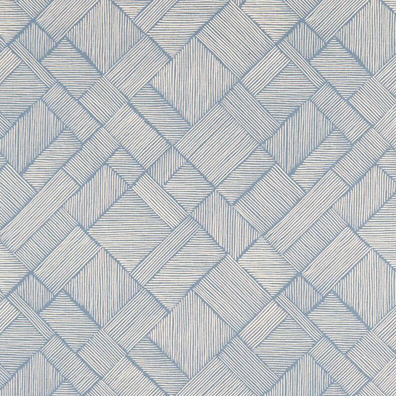 Decor Fabric Half Panama Line Patchwork – steel blue/natural,  image number 1
