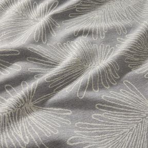 Decor Fabric Jacquard Leaf contours – grey, 