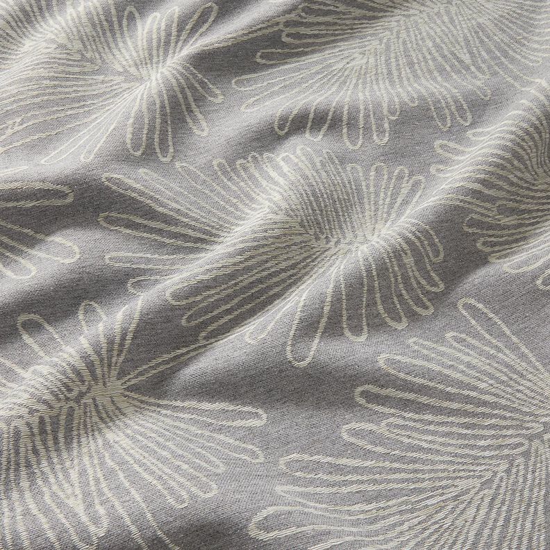 Decor Fabric Jacquard Leaf contours – grey, image number 2