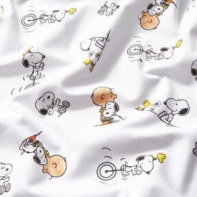 Cotton Jersey Snoopy and Charlie Brown – white, 